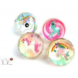 Balle rebondissante licorne 3 cm vendue par 48 Jouets et articles kermesse 23068