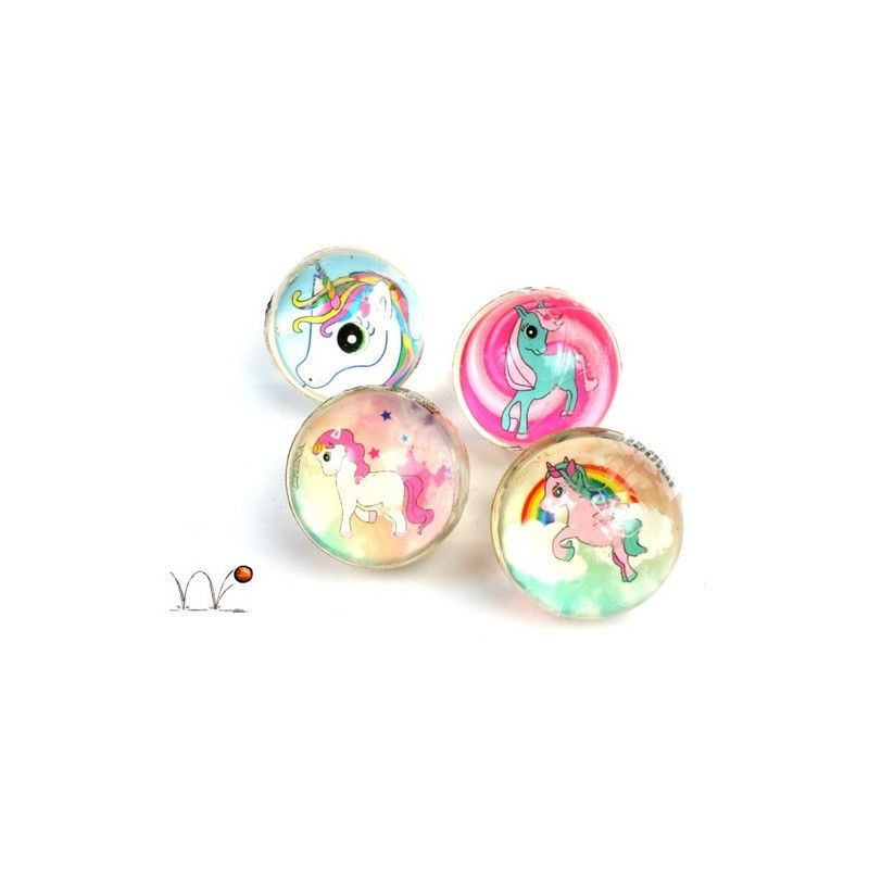 Balle rebondissante licorne 3 cm vendue par 48 Jouets et articles kermesse 23068