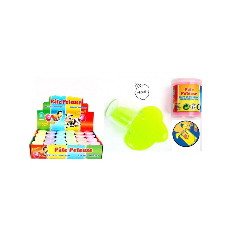 Pâte péteuse fluo 30 g vendue par 24 Jouets et articles kermesse 13236