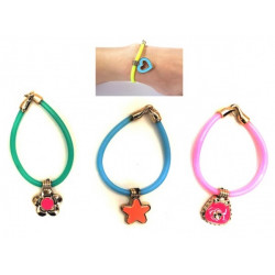 Bracelet silicone avec pendentif 6 assortiments vendu par 48 Jouets et articles kermesse 32909