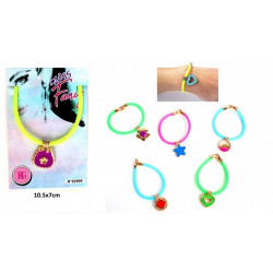 Bracelet silicone avec pendentif 6 assortiments vendu par 48 Jouets et articles kermesse 32909