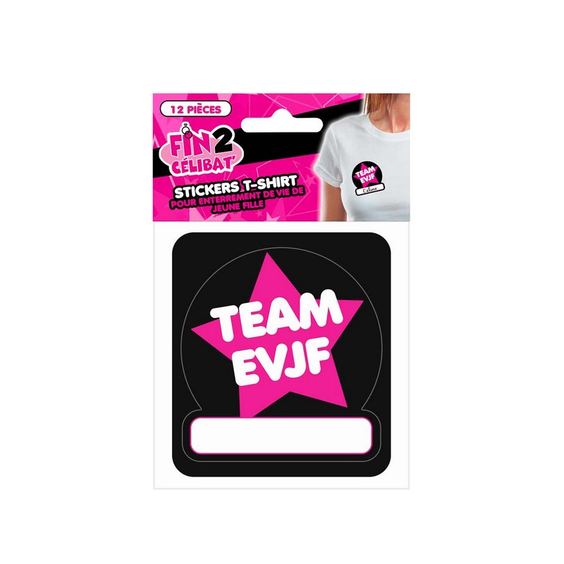 Lot 12 stickers T-shirt EVJF Déco de fête CD4421