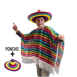 Poncho mexicain avec sombrero Cape - Poncho 977322-CHAP