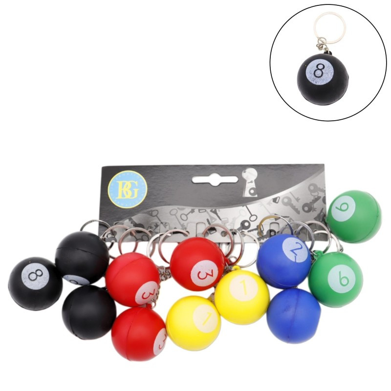 Lot de 12 porte-clés boule de billard Jouets et articles kermesse 18248