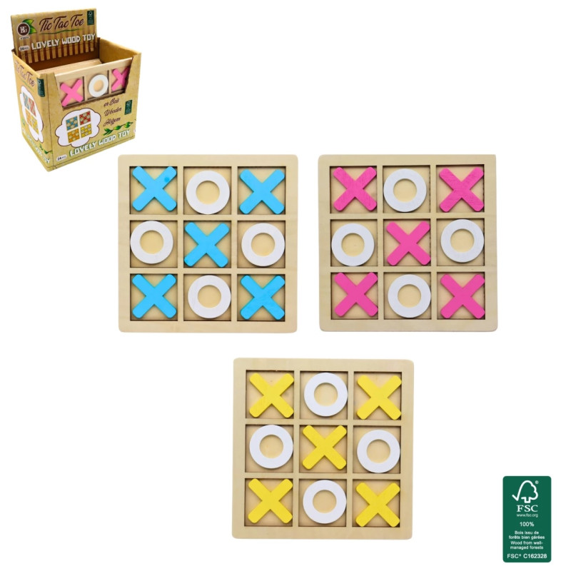 Jeu de bois Tic Tac Toe en bois 14 X14 CM Accueil 40416