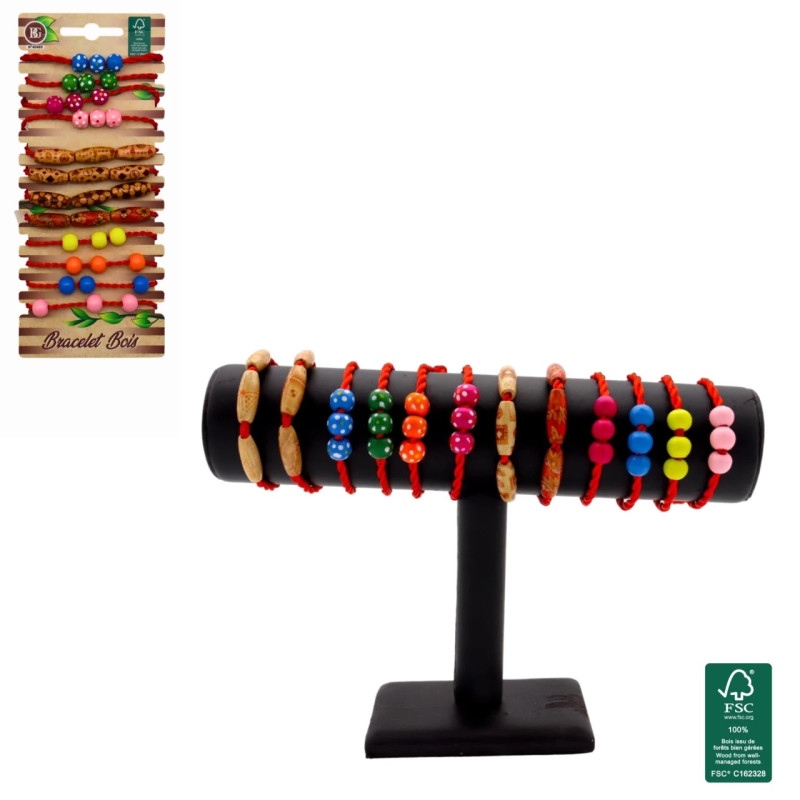 Bracelet avec perles en bois Jouets et articles kermesse 40485