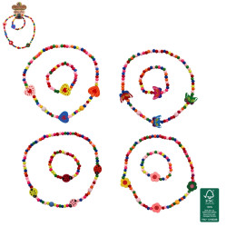 Bijoux Collier + Bracelet Bois 20 cm Jouets et articles kermesse 32534